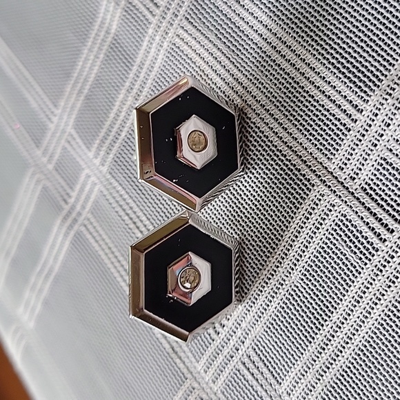 Vintage Swank Enamel Crystal Cufflinks - Picture 1 of 4